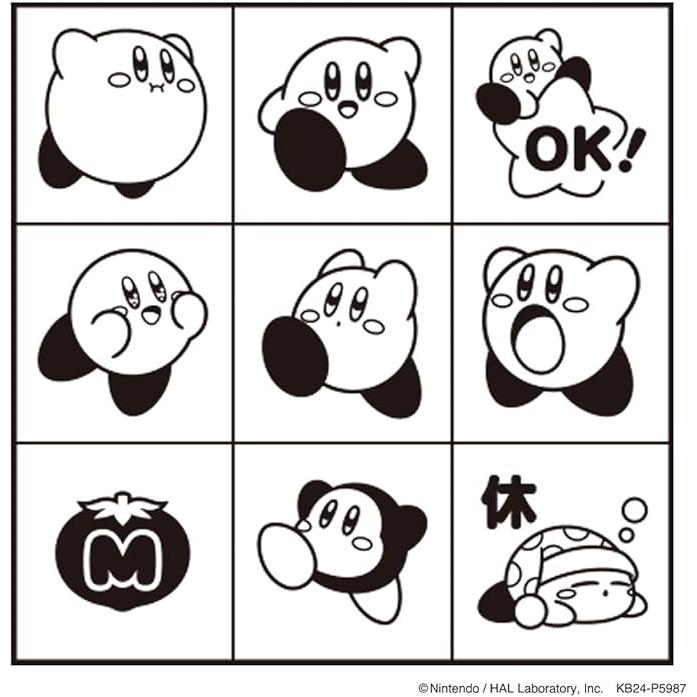 Beverly Kirby Star Stamp Set – 9 Mini Check Stamps with Cute Kirby Characters