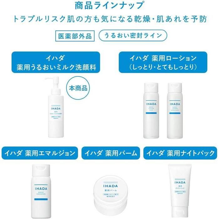 IHADA Moist Milk Cleanser for Sensitive & Dry Skin – Dipotassium Glycyrrhizate (No Alcohol)140ml
