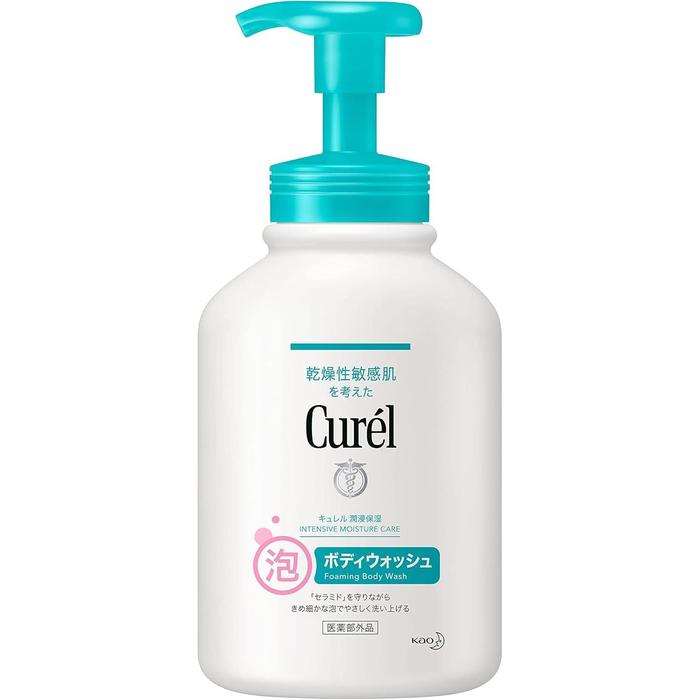 Curél Foaming Body Wash Pump – For Dry Sensitive Skin with Ceramide Care 480ml [Alcohol-free]