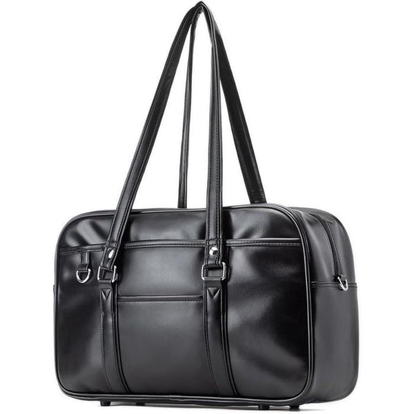 School Bag – Black | Large Capacity Lightweight Commute Bag for High School Students | Unisex Shoulder Bag