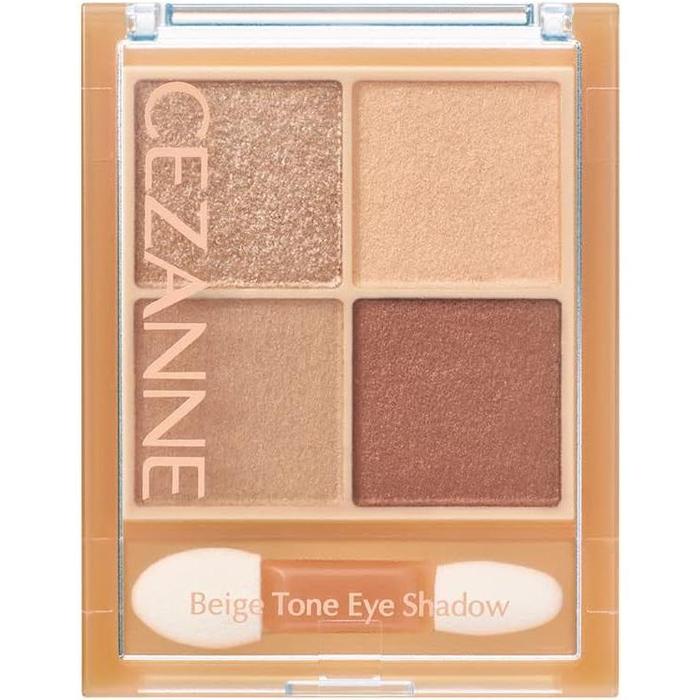 CEZANNE Beige Tone Eyeshadow- Palette of 4 shadows 4.3g [Alcohol-free]