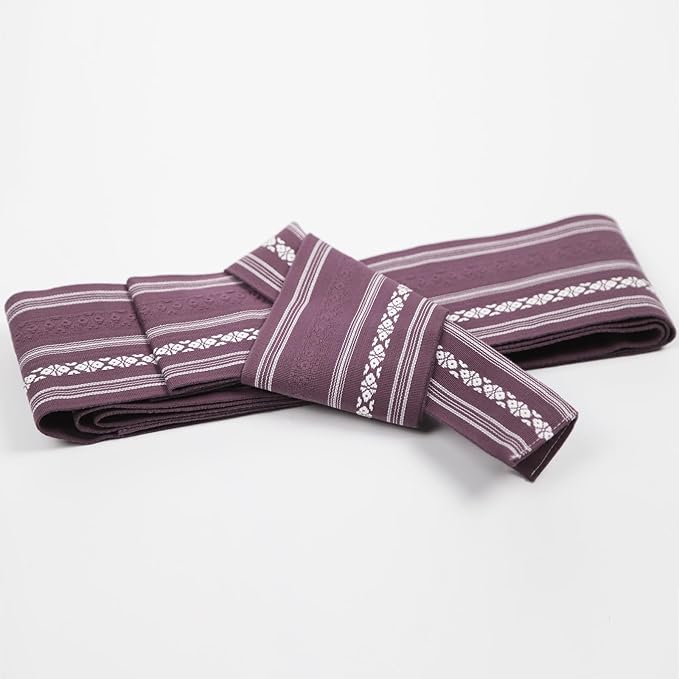 TOUWA Cotton Obi – Kenjo Pattern, Easy-Fit Kimono Belt (Available in 8 Colors)