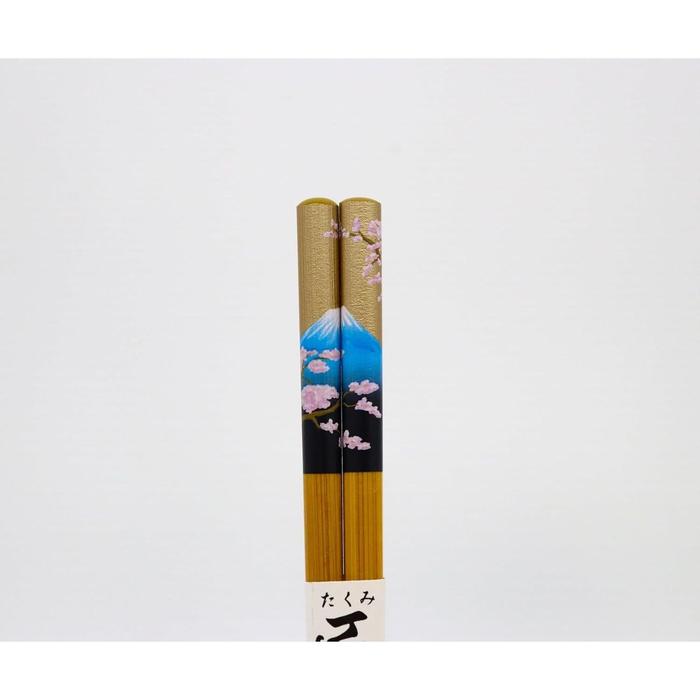 Handmade Japanese “Scenery” Bamboo Chopsticks – Set of 5
