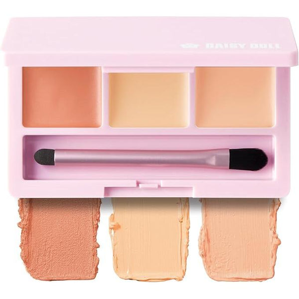 DAISY DOLL by MARY QUANT Concealer Palette – High Coverage Color Correcting Red & Beige Duo [Alcohol-free]