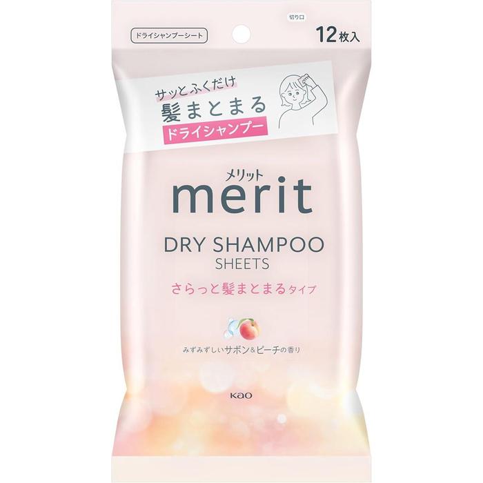 Merit Dry Shampoo Sheet – Smooth Hair Tightening, 12 Pieces [With Alcohol]