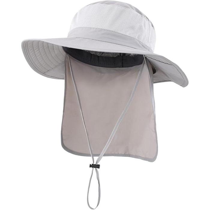 Connectyle Outdoor UPF50+ Mesh Safari Hat with Neck Cover