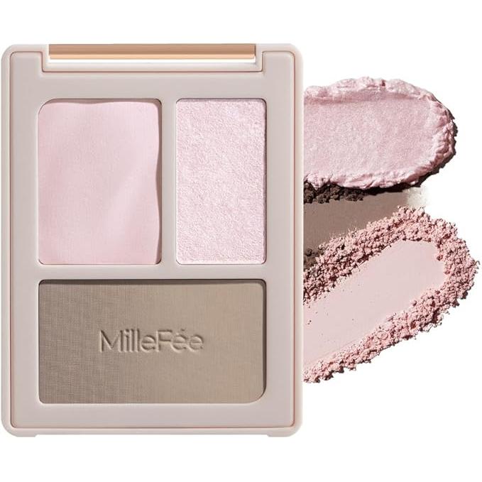 MilleFée Cheat Face Contour Palette – 3-in-1 Highlight & Shading [Alcohol-free]