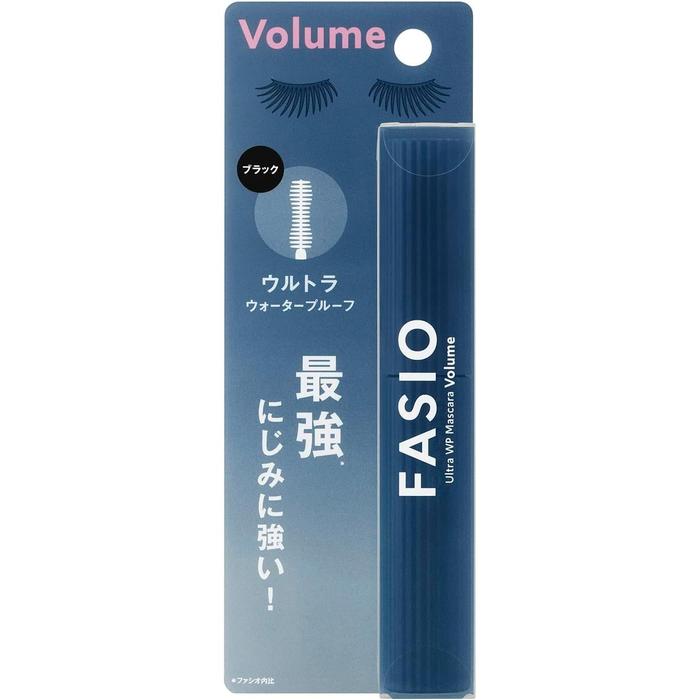 FASIO Ultra WP Mascara (Volume) 01 – Black, Ultra Waterproof & Smear Resistant, 0.2 oz (6g) [With Alcohol]