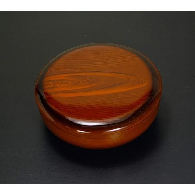 TATSU-CRAFT Pastry Container with Lid Heathered 18cm | Japanese Kishu Lacquerware Candy & Cookie Bowl