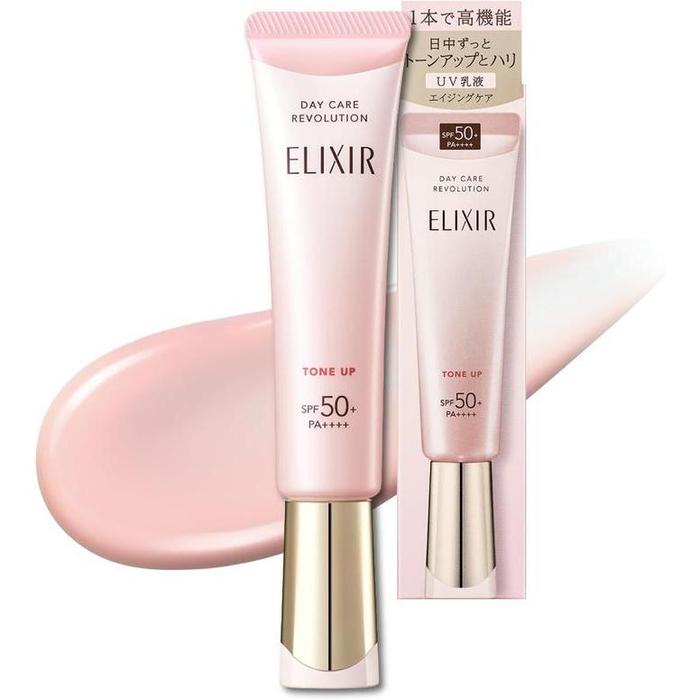 ELIXIR Day Care Revolution Tone Up – SPF50+/PA++++ Baby Pink Tone-Up Cream 35g [With alcohol]