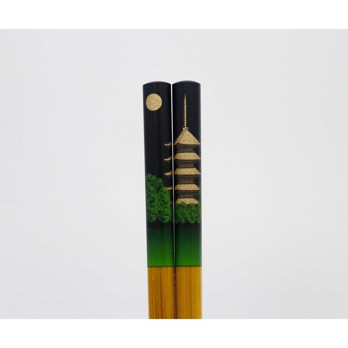 Handmade Japanese “Scenery” Bamboo Chopsticks – Set of 5
