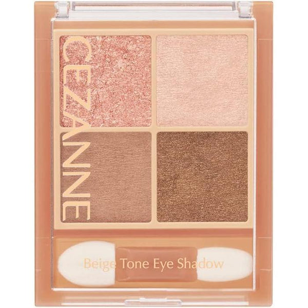 CEZANNE Beige Tone Eyeshadow- Palette of 4 shadows 4.3g [Alcohol-free]