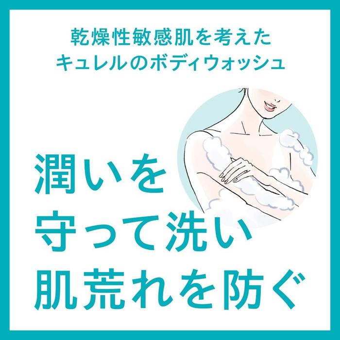 Curél Body Wash Pump – For Dry Sensitive Skin with Ceramide Care 420ml [With alcohol]