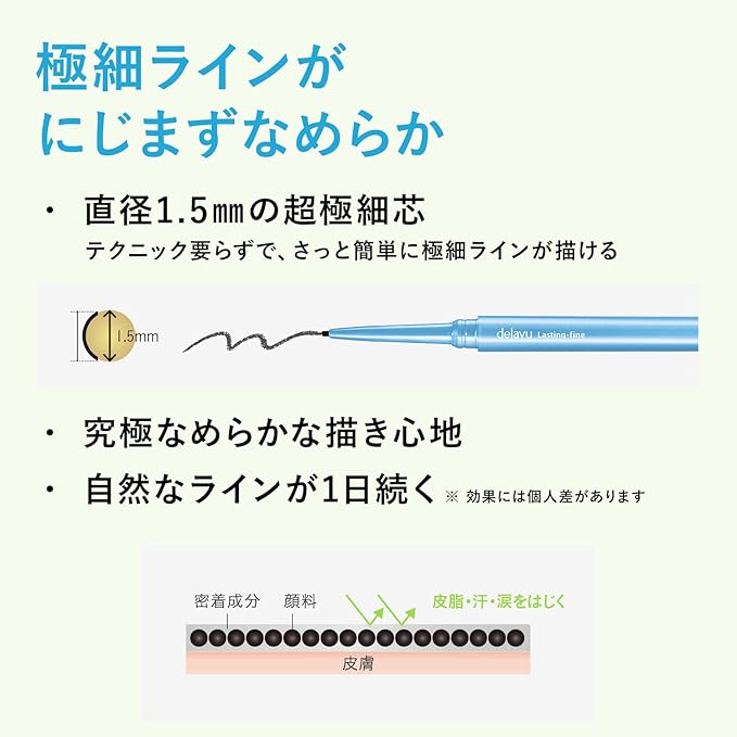 DejaVu Rustin Fine Contact Eyeliner – Ultra Fine Cream Pencil (Color: Dark Brown) [Alcohol-Free]