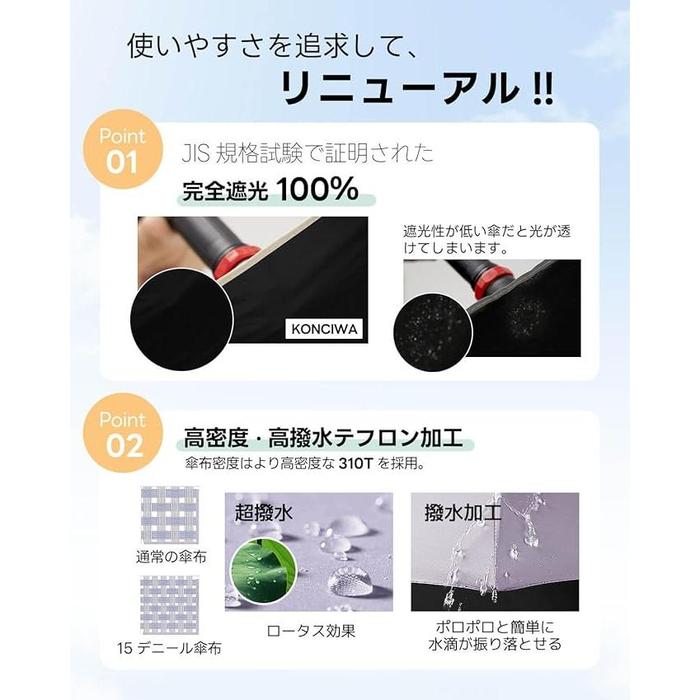 Ultra-Lightweight Foldable Umbrella – 100% UV Protection, Compact, One-Touch Auto Open/Close