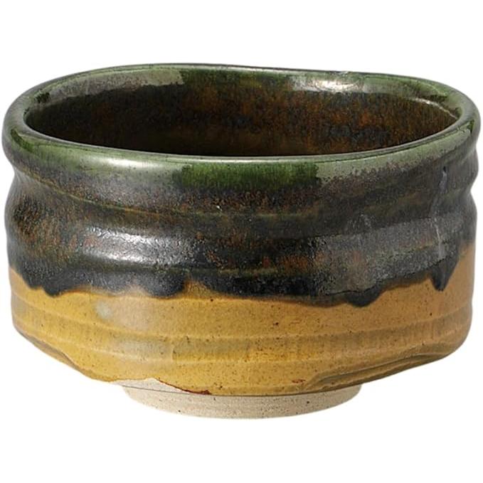 Ale-net Matcha Bowl, 5.0 × 3.1 in (12.8 × 8 cm), Kizet Oribe Ryuyu Winter Matcha Bowl, Mino Ware, Made in Japan