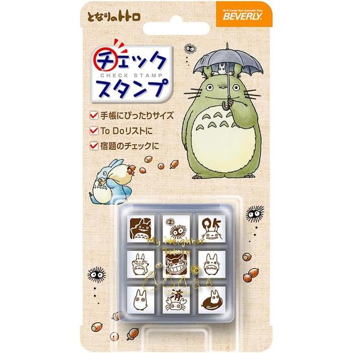 Beverly My Neighbor Totoro Check Stamp 2 Mini Stamp Set (9 Pieces) Studio Ghibli Made in Japan