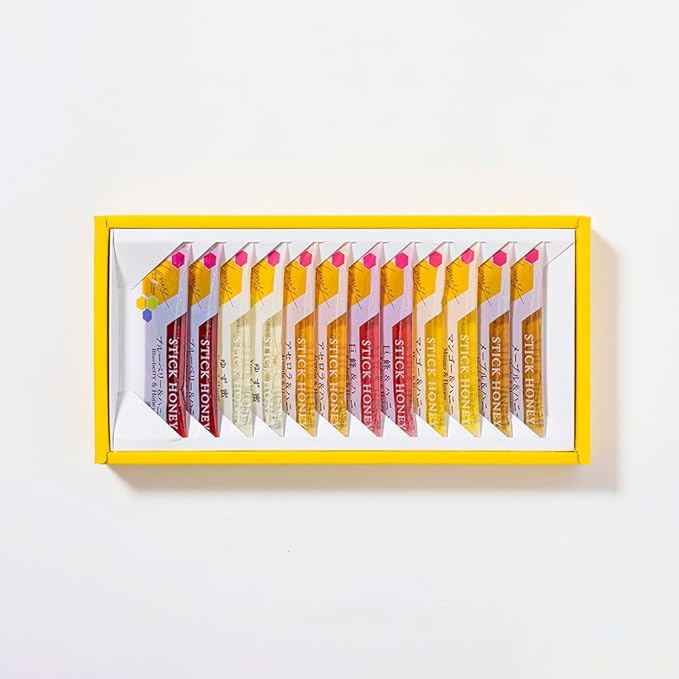 SUGI BEE GARDEN Fruit and Honey Stick Set – 6 Flavors Assorted (12 pcs / 70g)