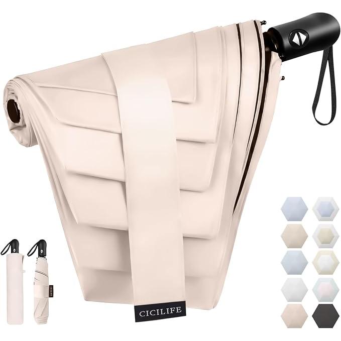 CICIBELLA Folding UV Parasol – 100% UV Protection, Full Blackout, Auto Open/Close
