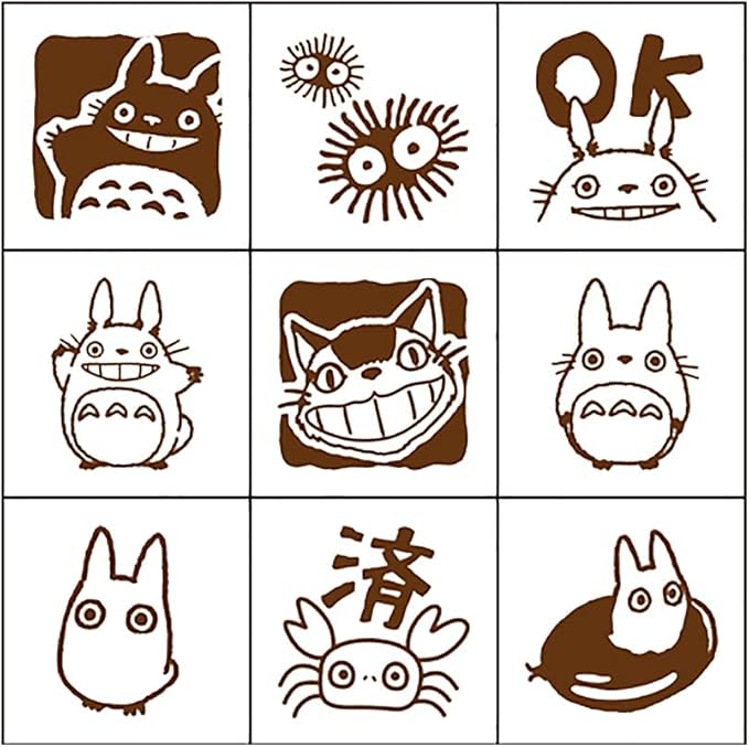 Beverly My Neighbor Totoro Check Stamp 2 Mini Stamp Set (9 Pieces) Studio Ghibli Made in Japan