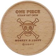 One Piece Straw Hat Pirates Wooden Coaster – Laser-Engraved Natural Wood, Made in Japan