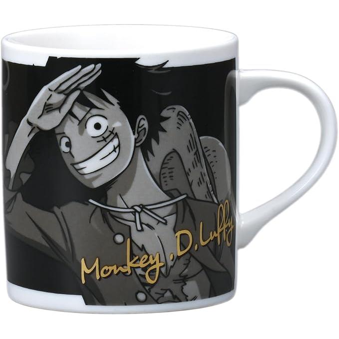 One Piece Straw Hat Pirates Monochrome Mug 300 ml – Microwave & Dishwasher Safe, Made in Japan