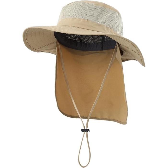 Connectyle Outdoor UPF50+ Mesh Safari Hat with Neck Cover