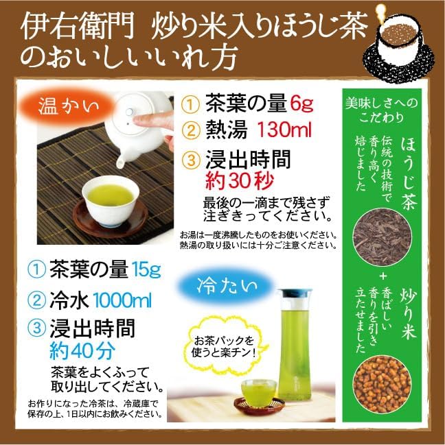 Uji no Tsuyu Iyemon Hojicha with Roasted Rice 100g