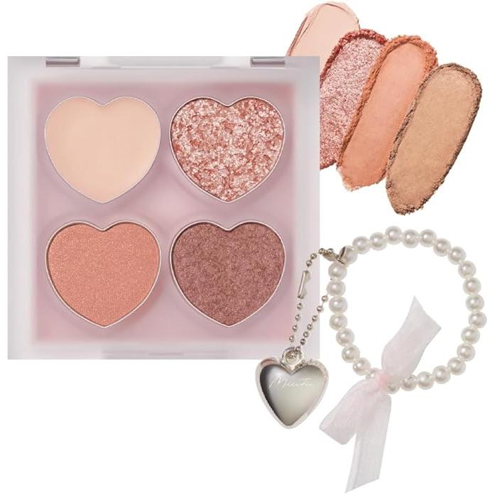 MilleFée Puffy Tear Bag Palette – 4-in-1 Eye Shadow, Concealer & Glitter [Alcohol-Free]