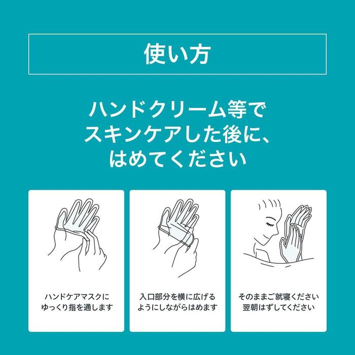 Curél Hand Care Mask – Overnight Moisturizing Hand Wrap for Dry Sensitive Skin 4 Sheets [Alcohol-free]