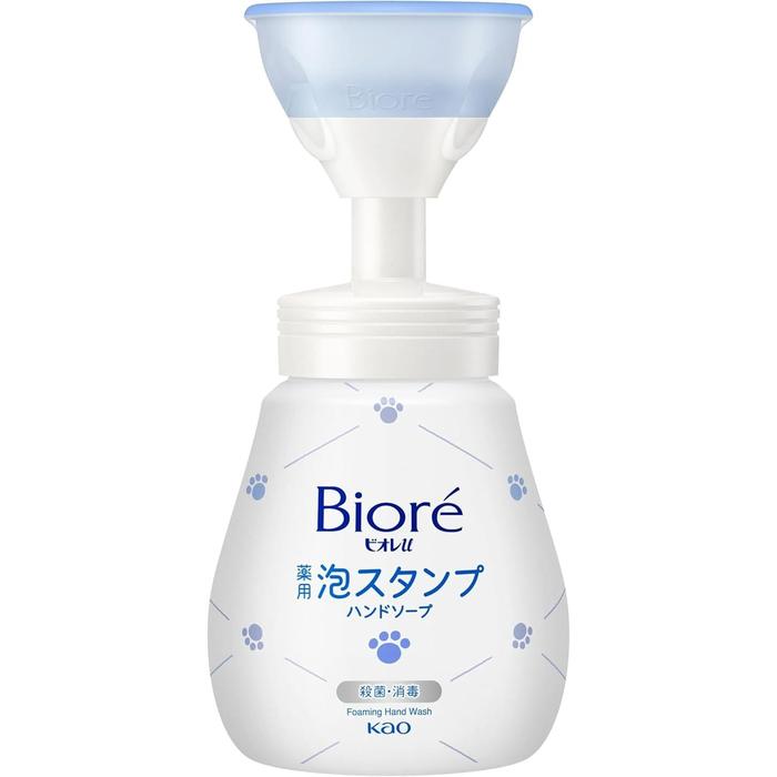Biore U Foam Stamp Hand Soap Paw Print Design 240ml – Cute Foam Pump Antibacterial Hand Wash [With alcohol]