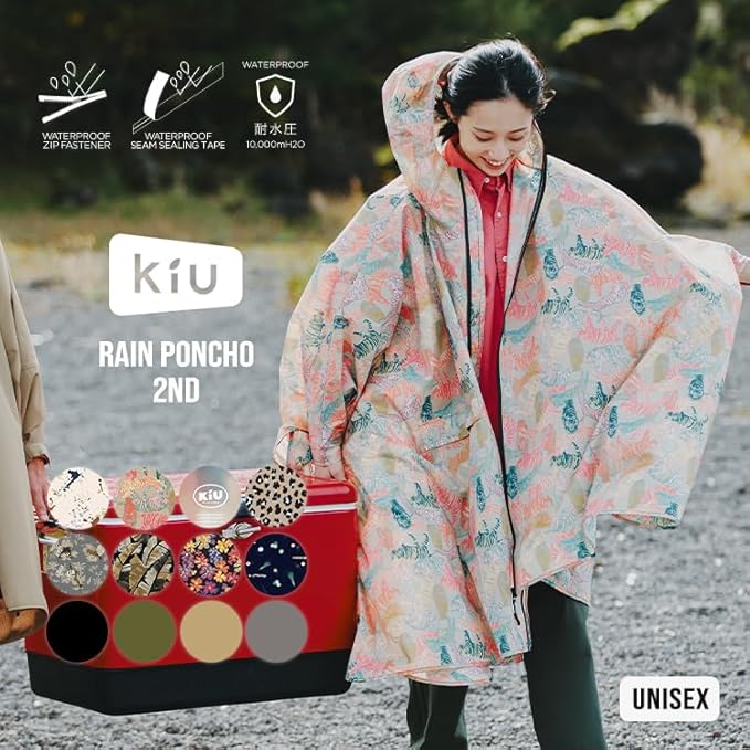 KiU Daily Rain Poncho – Stylish & Reliable Protection for Any Rainy Day For Commuting, Cycling, or Everyday Use – Durable, Lightweight, and Waterproof