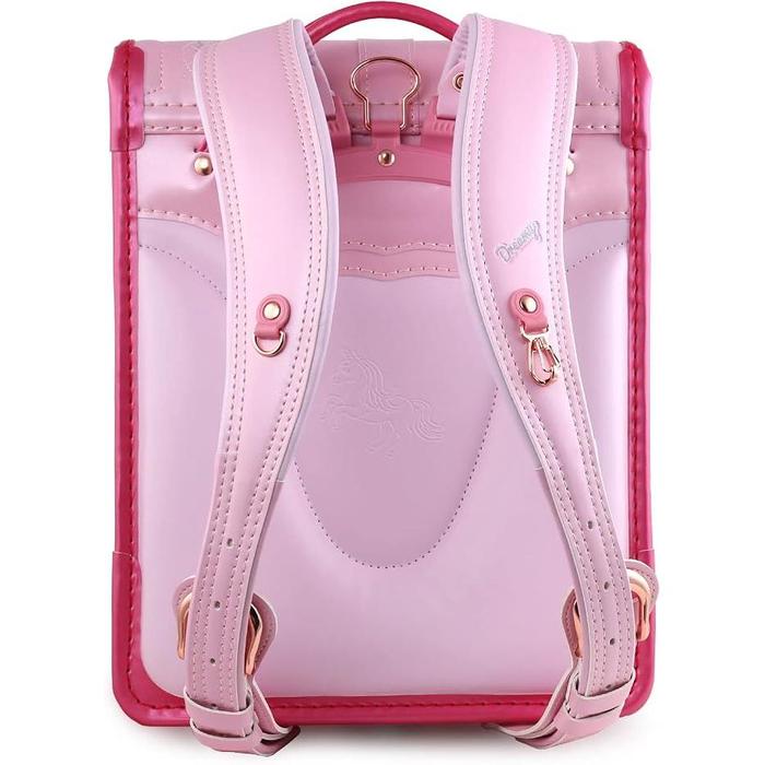 Coulomb Unicorn Japanese Randoseru School Backpack for Girls – Pearl Finish, A4 Compatible