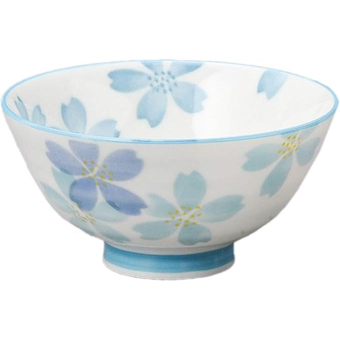 Mino Ware Rice Bowl Cherry Blossom Blue – 11.5cm × 5.8cm Deep-mouth Nakahira, Made in Japan