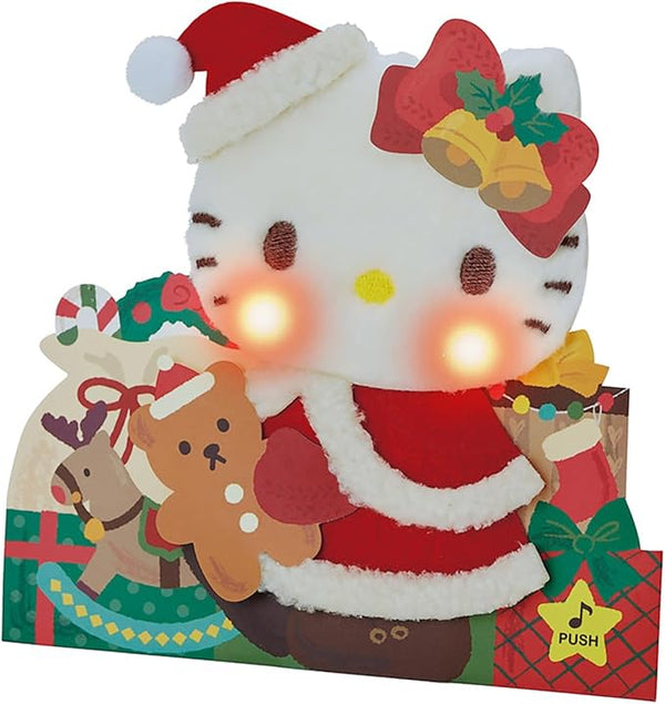 Sanrio Hello Kitty Christmas Cards, Light & Melody Cards, Plush Message Card Greeting Card