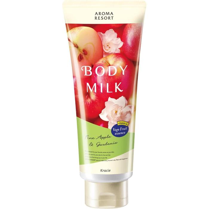 Aroma Resort Body Milk – Fine Apple & Gardenia 200g | Moisturizing with Vitamins & Jojoba Oil [Alcohol-Free]