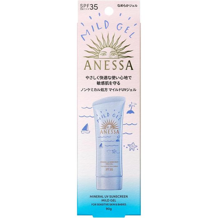 ANESSA Mineral UV Mild Gel SPF35 PA+++ – Gentle Sunscreen for Sensitive Skin & Babies (90g) (No Alcohol)