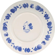 Moomin Blue Flora Plate 22 cm – Flower Design | Yamaka Japan (Ceramic, Microwave & Dishwasher Safe)