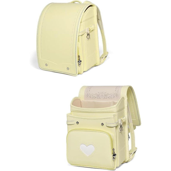 Mochila Escolar Randoseru Japonesa Amant Romantic Flower / Little Ribbon para Niñas – Acabado Perla, 15L, Ultra Ligera