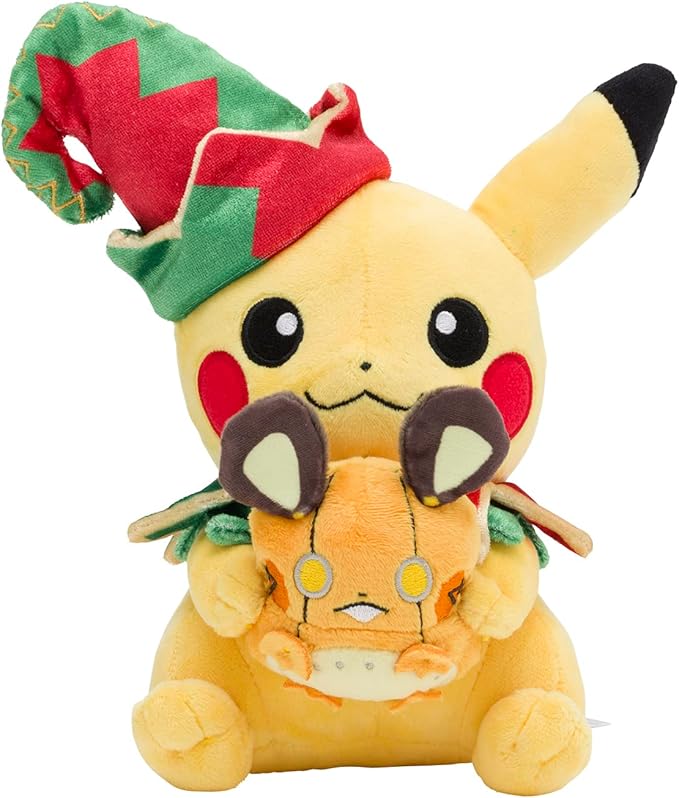 Pokemon Center Pikachu & Dedenne Plush Christmas Edition