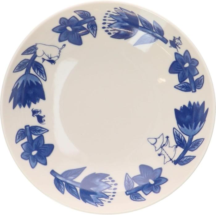 JAPANESE COLLECTION-MOOMIN "Blue Flora" Bowl Set, 17cm, 3-Piece