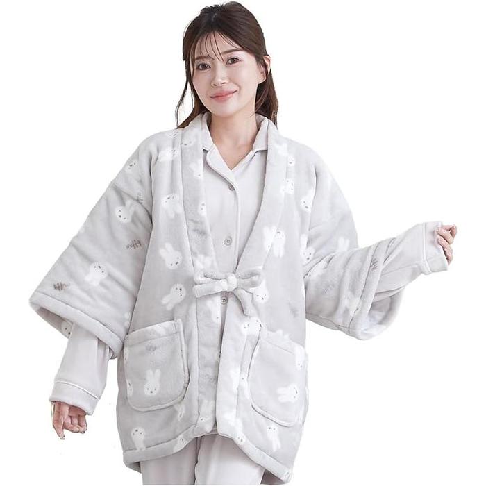 Women’s Miffy Padded Hanten | 3-Layer Winter Half Coat | Lightweight Boa Jacket for Indoor Warmth