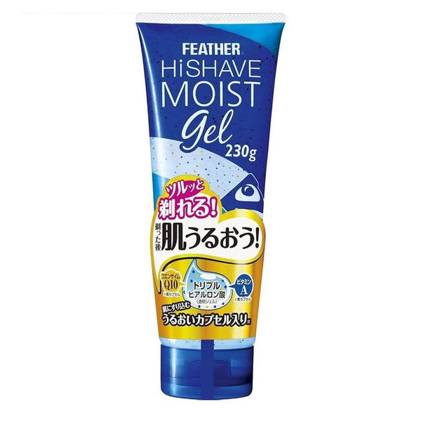 FOR MEN-FEATHER Moist Gel - shaving gel for men with Vitamin A and Coenzyme Q10 230g (With Alcohol)