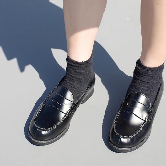 AmiAmi 2-Way Kvinne Skole Loafers – Myke Syntetiske Lær Slip-On Sko