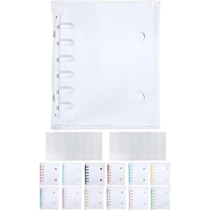 Daction Transparent Sticker Book A7 – Cute Sticker Binder with 10 Refills