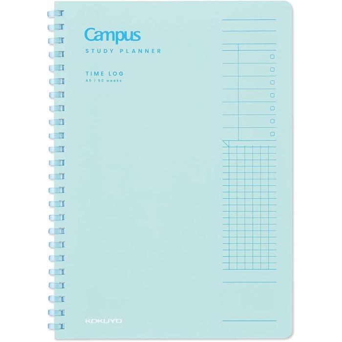 Kokuyo Campus Time Log Study Planner – A5 / B5 Soft Ring Study Notebook