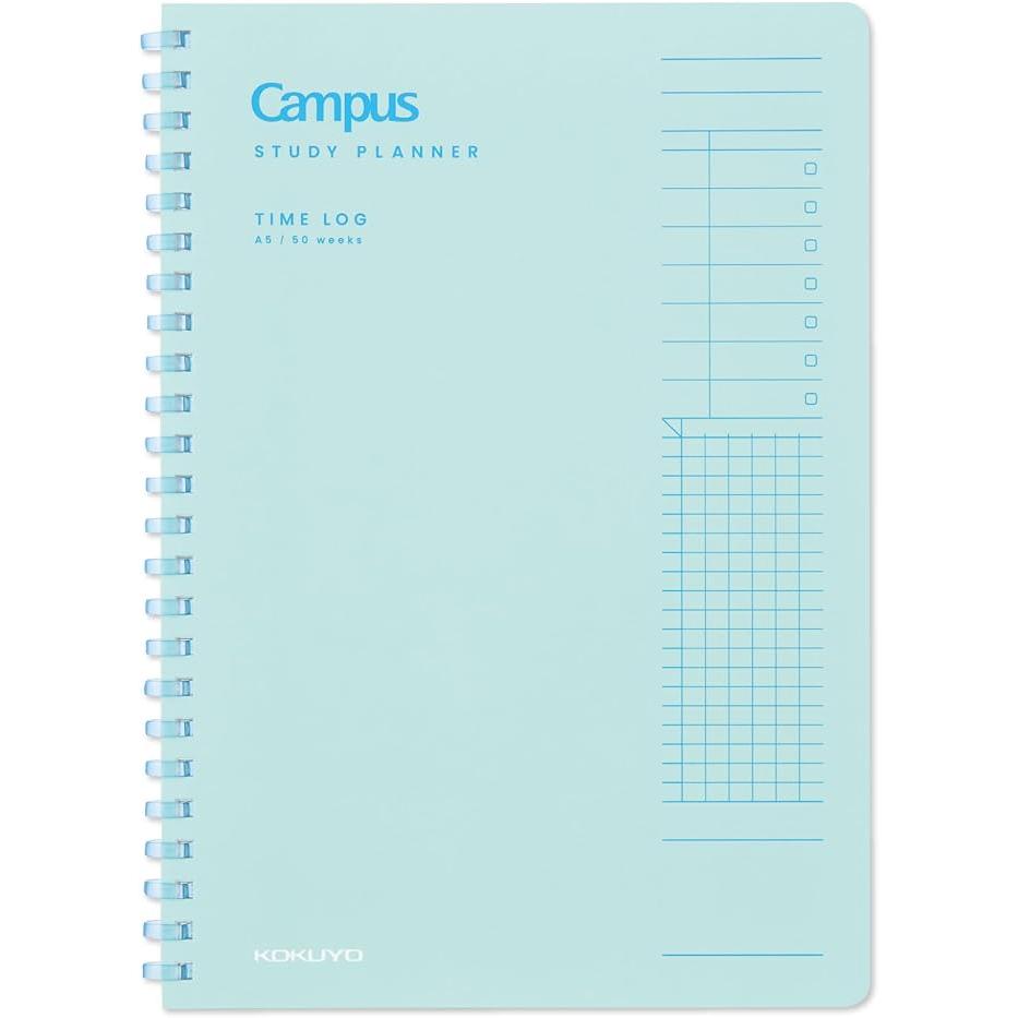 Kokuyo Campus Time Log Study Planner – A5 / B5 Soft Ring Study Notebook