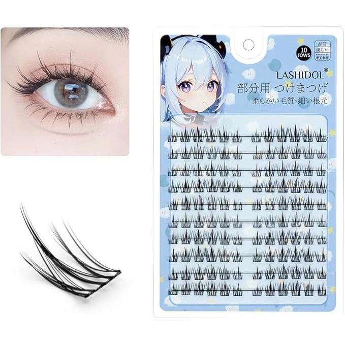 LASHIDOL Large Capacity Natural Partial False Eyelashes – Seamless & Non-Barred
