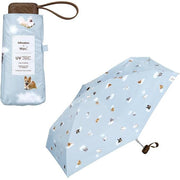 Flying Dog/Astonaut Dog × Wpc. Compact Folding UV Parasol – Sax Blue, 100% Light Blocking, UPF50+