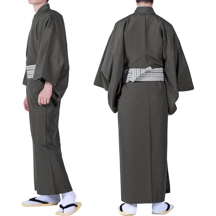 Kyoetsu Men’s Kimono & Haori Set – Pongee Fabric (Available in 3 colors)